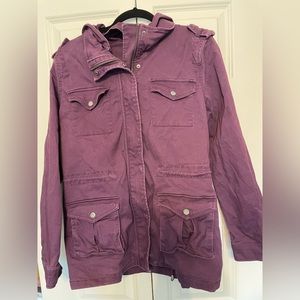 Market & Spruce Purple Cargo Jacket
